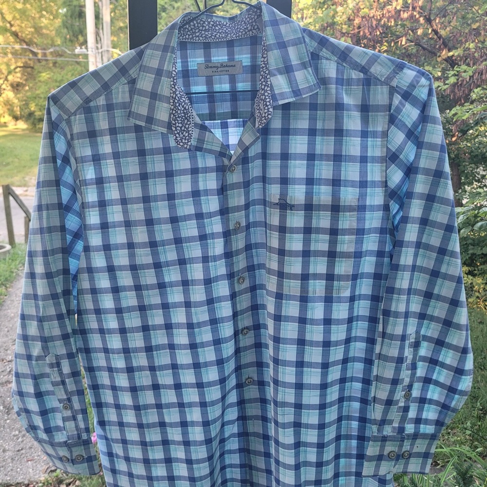 Tommy Bahama Men's Long Sleeve Button-Up Pima Cotton Size L